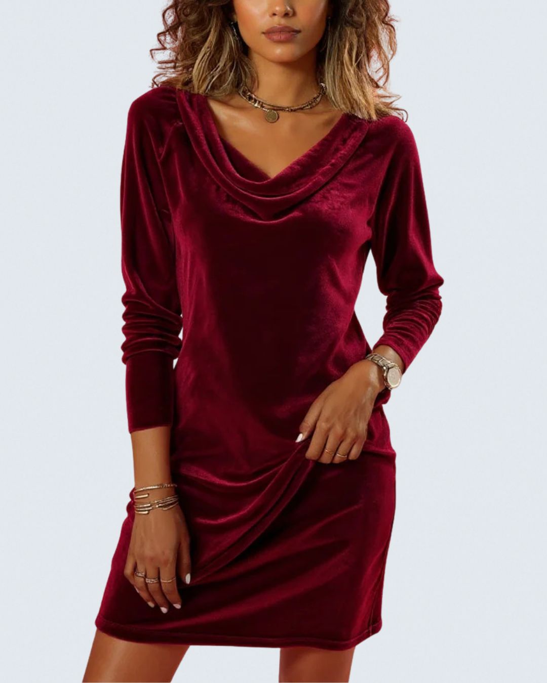 Mackenzie - loose fit velvet dress — view 2