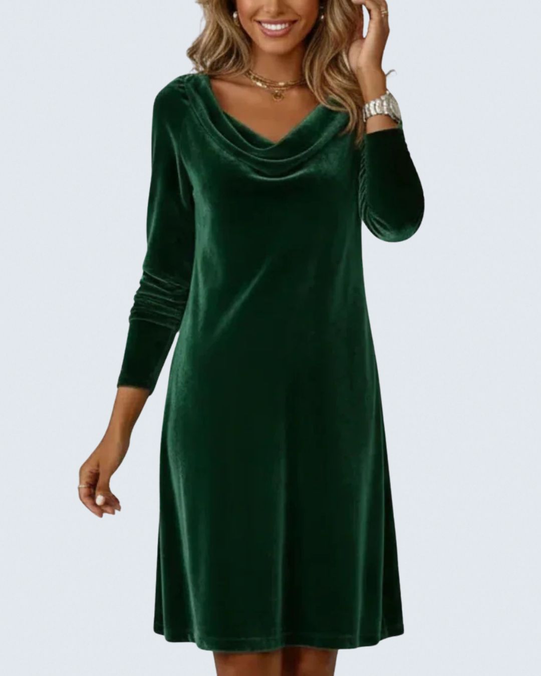 Mackenzie - loose fit velvet dress — view 4