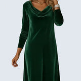 Mackenzie - loose fit velvet dress — view 4