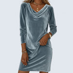 Mackenzie - loose fit velvet dress — view 6