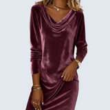 Mackenzie - loose fit velvet dress — view 7