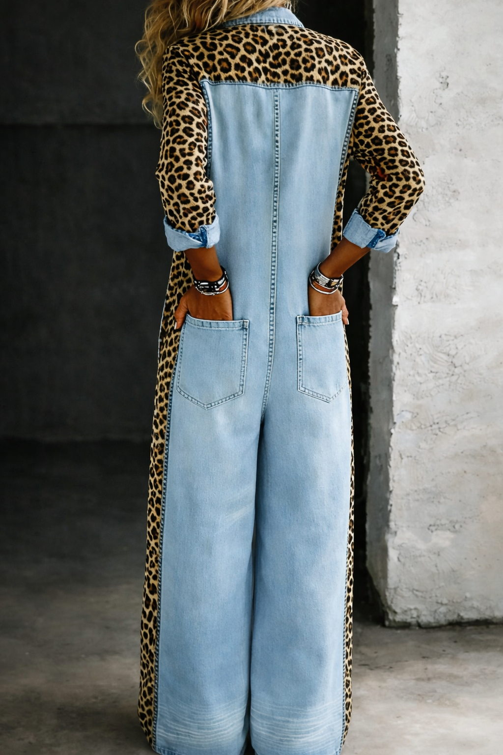 Mackenzie - One Piece Denim Shirt Overalls — view 3