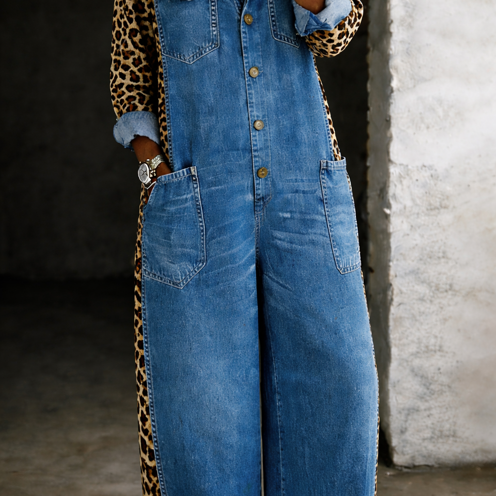 Mackenzie - One Piece Denim Shirt Overalls — view 5