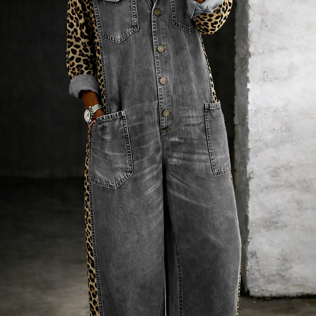 Mackenzie - One Piece Denim Shirt Overalls — view 7