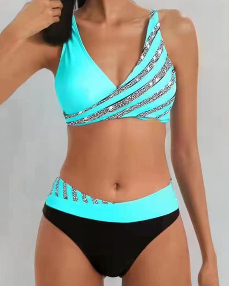 Mackenzie - Warm Tone Patterned Bikini — view 1
