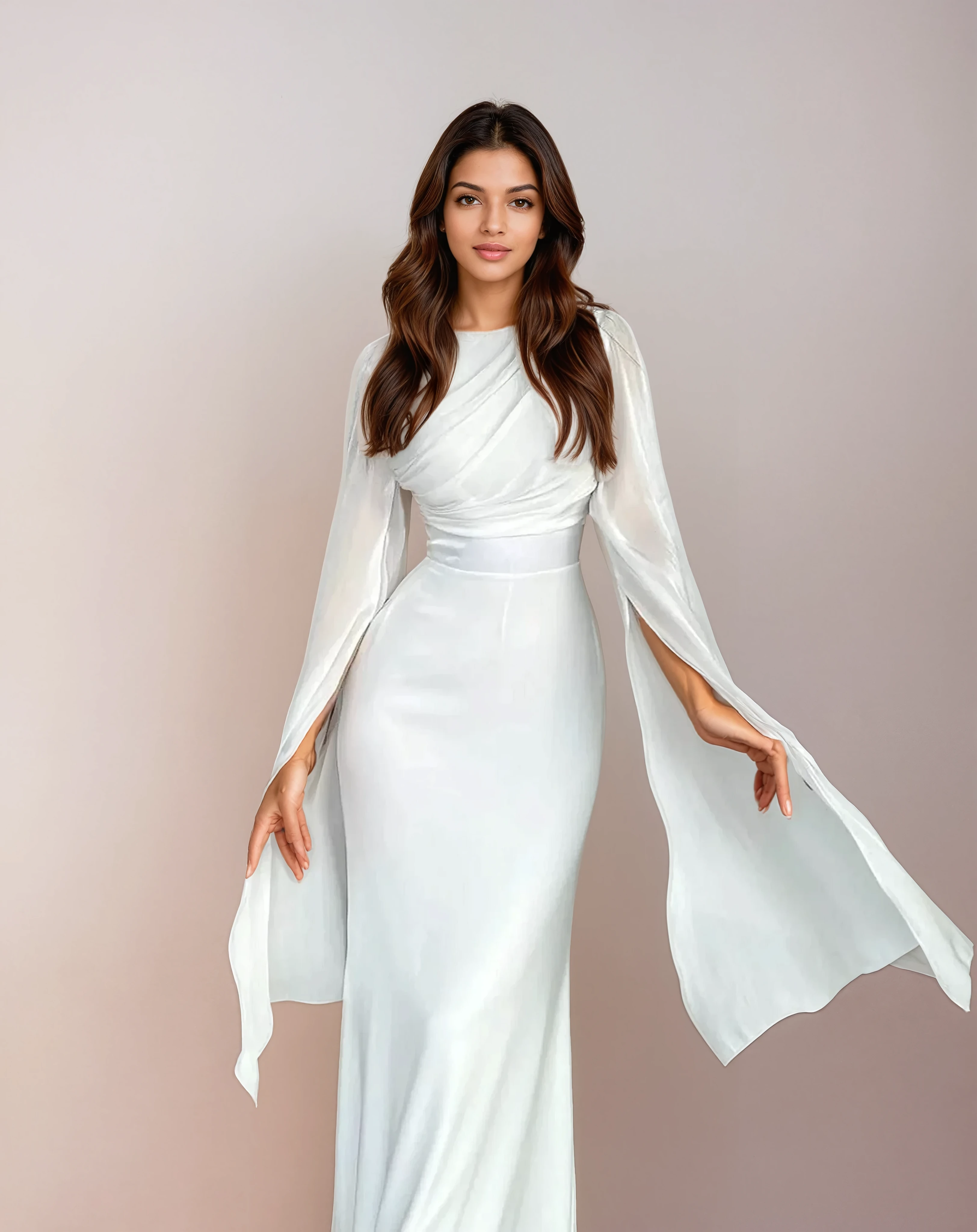 Macy - Long satin dress — view 2