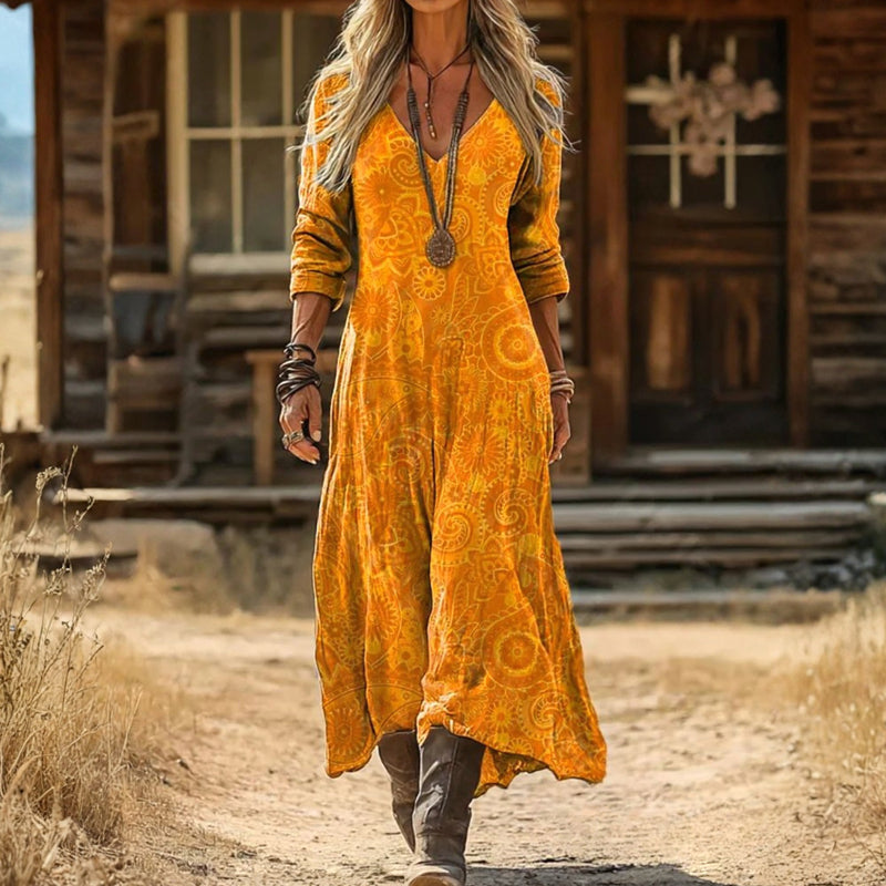 Macy - casual long sleeve dress with retro inspiration — view 1