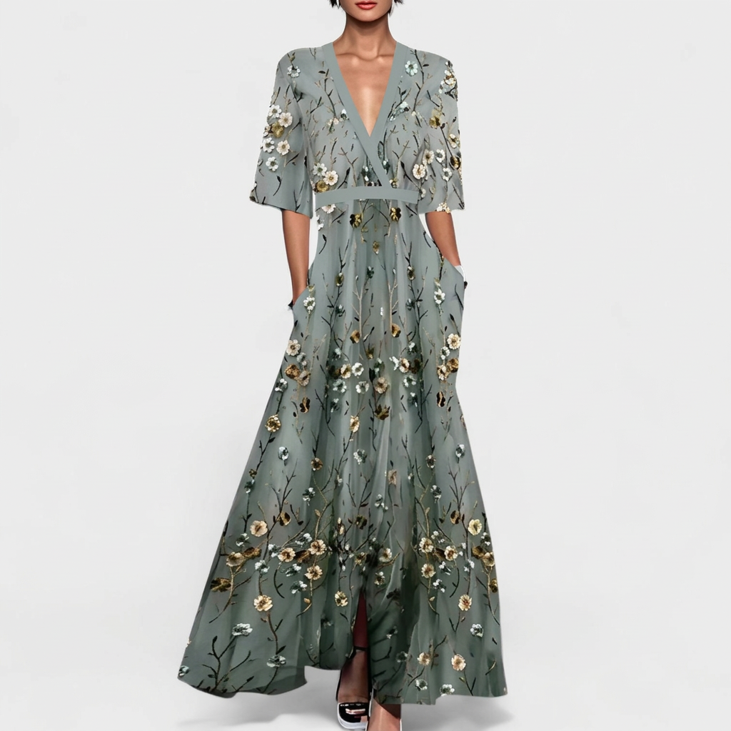 Madelyn - elegant floral maxi dress — view 1