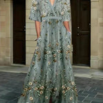 Madelyn - elegant floral maxi dress — view 3