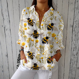 Madelyn - lightweight bee print shirt — view 1