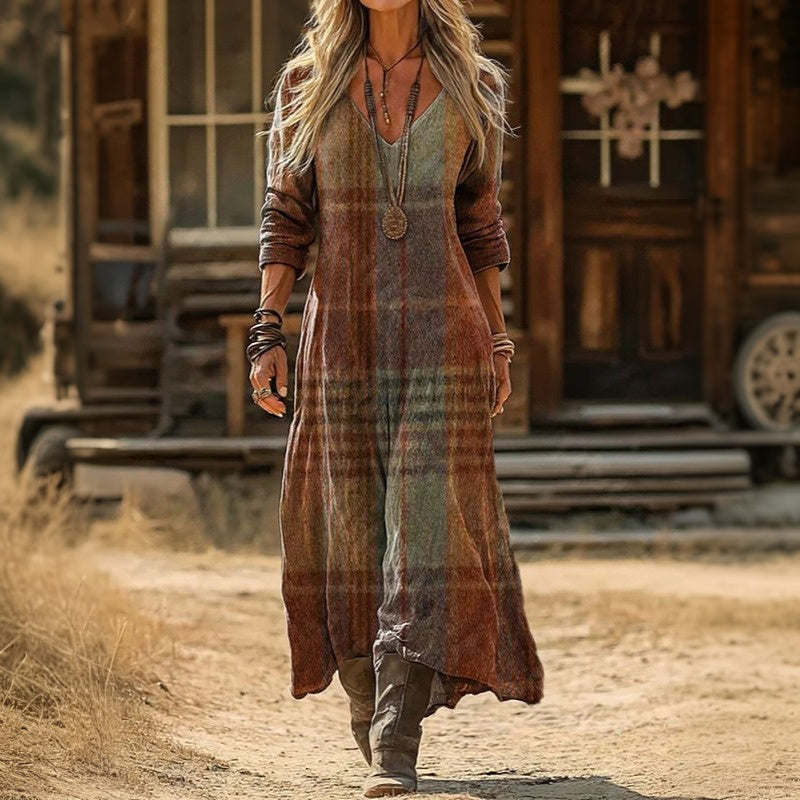 Margaret - long sleeve casual dress with retro inspiration — view 1