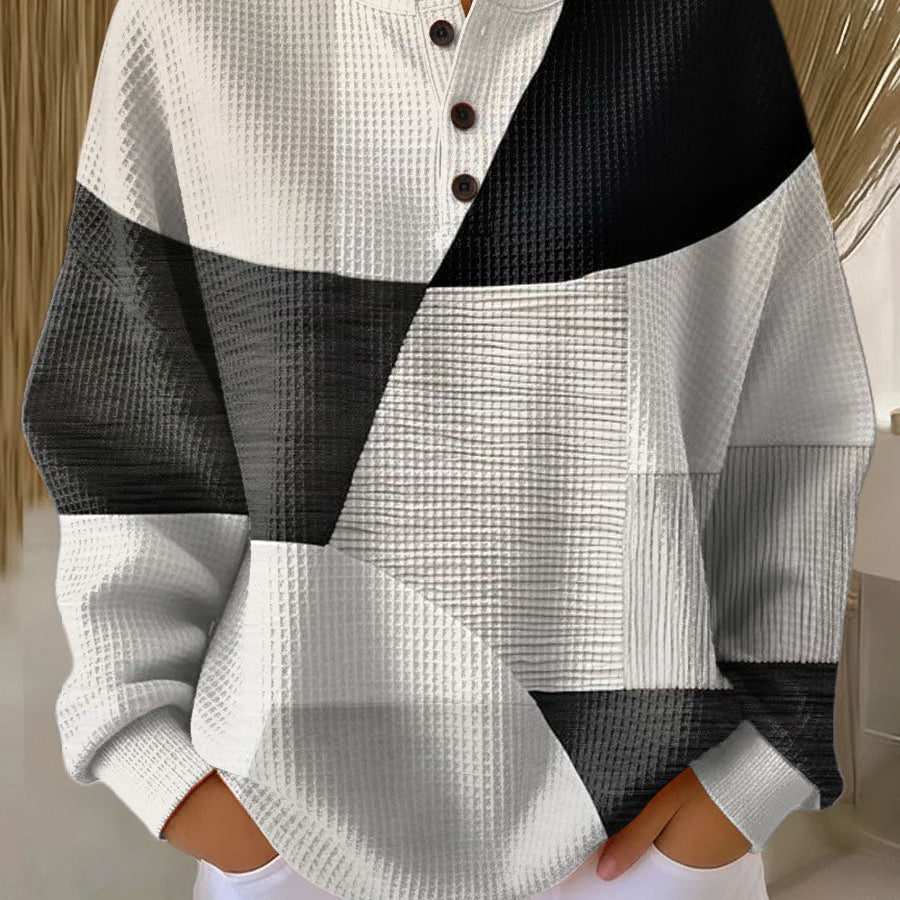 Margaret – Colourblock Textured Knit Sweater — view 1
