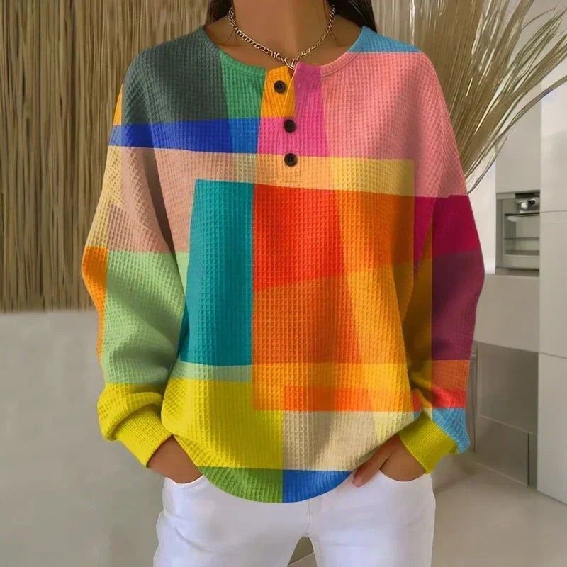 Margaret – Colourblock Textured Knit Sweater — view 2