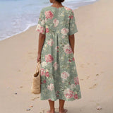 Maria - retro floral midi dress — view 3