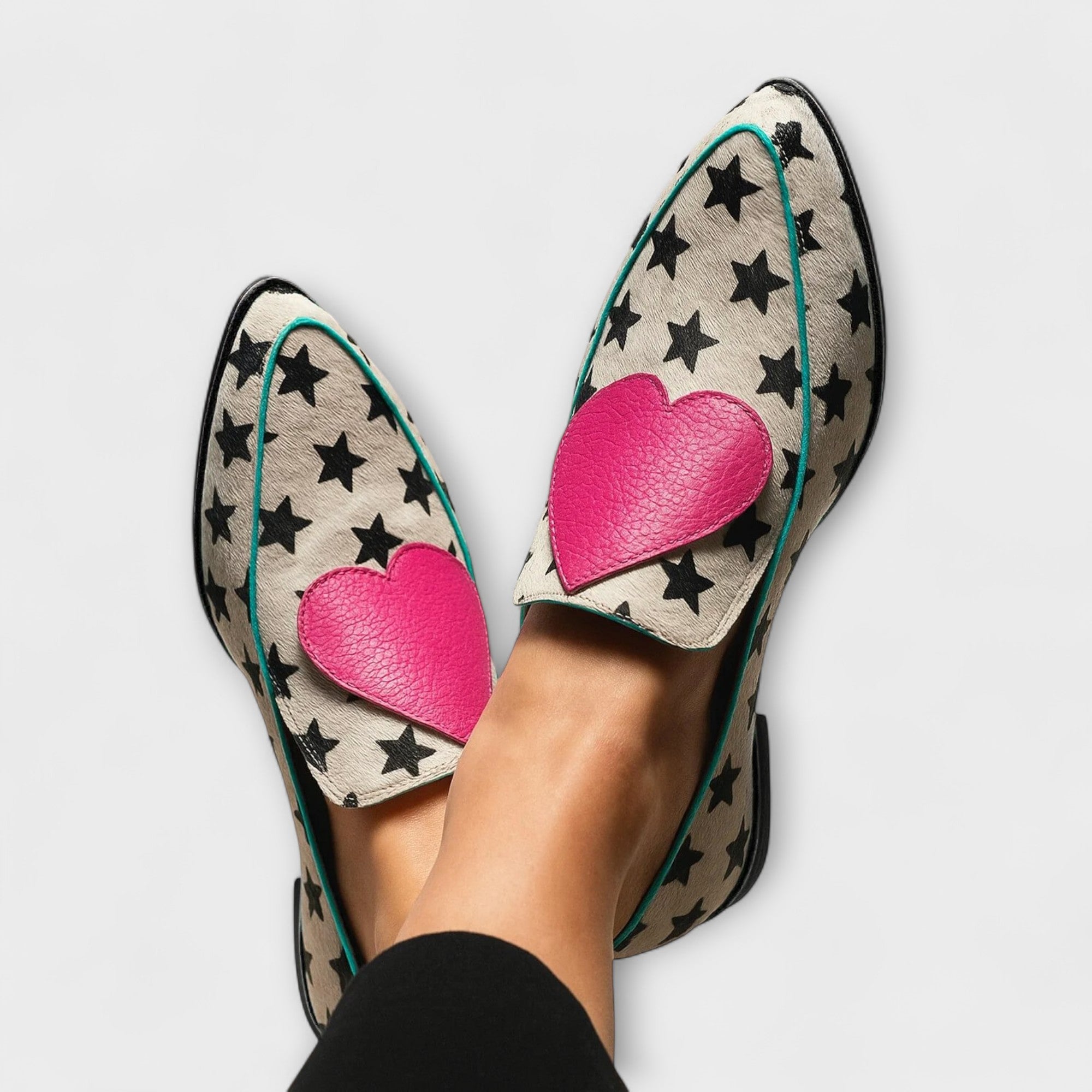 Marissa - Beige Heart Loafers — view 1