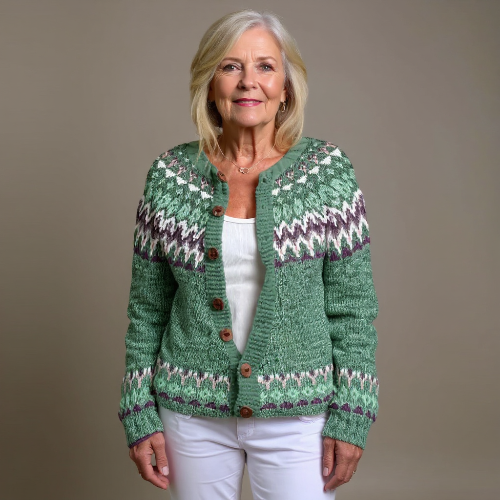 Marissa - Retro Icelandic Cardigan — view 1