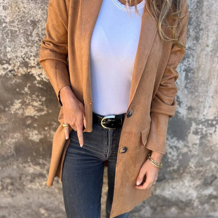 Marley - long suede look coat — view 2