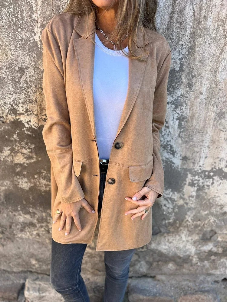 Marley - long suede look coat — view 4