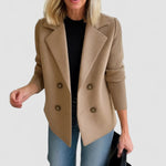 Marta - elegant jacket with knitted sleeves — view 1