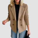 Marta - elegant jacket with knitted sleeves — view 1