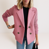 Marta - elegant jacket with knitted sleeves — view 2