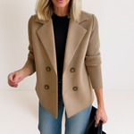 Marta - elegant jacket with knitted sleeves — view 3