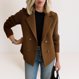 Marta - elegant jacket with knitted sleeves — view 5