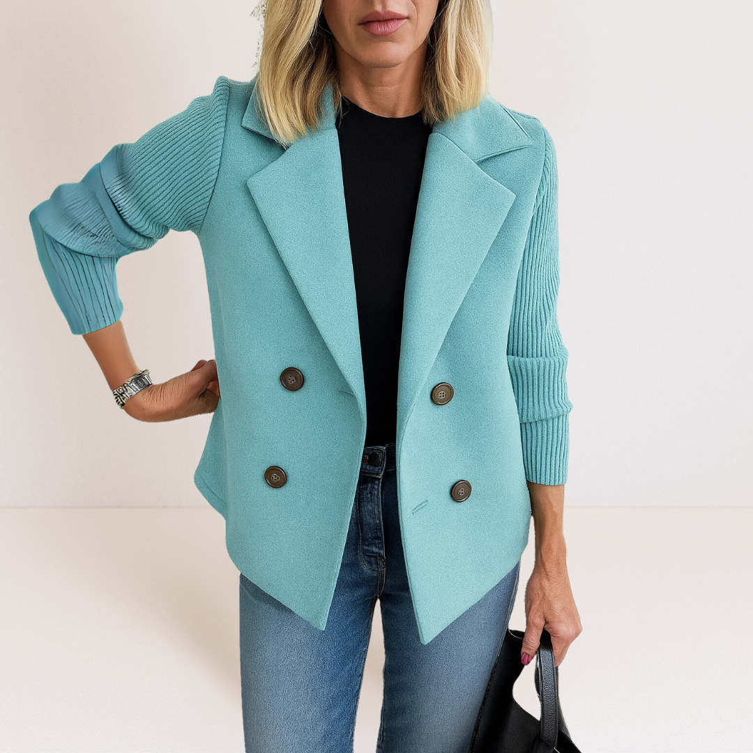 Marta - elegant jacket with knitted sleeves — view 6