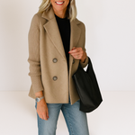 Marta - elegant jacket with knitted sleeves — view 7