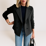 Marta - elegant jacket with knitted sleeves — view 8
