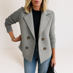 Marta - elegant jacket with knitted sleeves — view 9