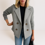 Marta - elegant jacket with knitted sleeves — view 9