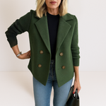 Marta - elegant jacket with knitted sleeves — view 11