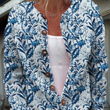 Maya - Retro Floral Button Front Cardigan — view 1