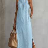 Maya - sleeveless midi dress with lace details — view 1