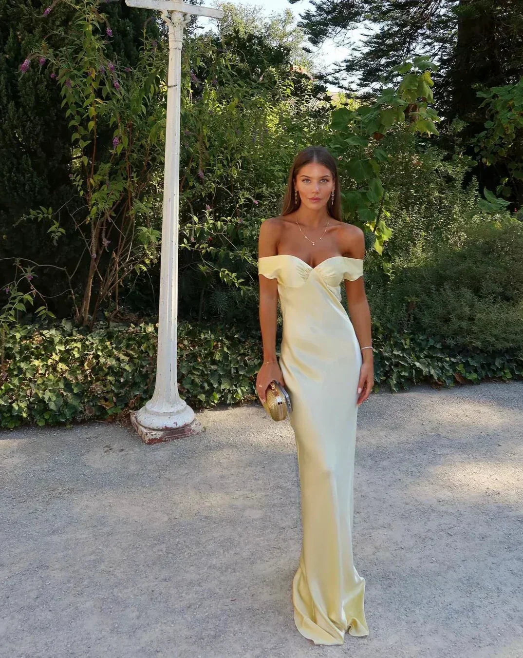 Megan - Satin Maxi Dress — view 3