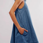 Melissa - sleeveless backless denim mini dress — view 5