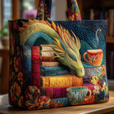 Melody - quilted bag, dragon with reading books — view 1