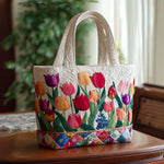 Melody - quilted bag, tulip garden — view 1