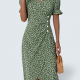 Meredith - Floral V Neck Dress — view 1