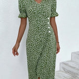 Meredith - Floral V Neck Dress — view 2