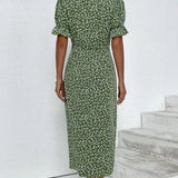 Meredith - Floral V Neck Dress — view 3
