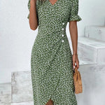 Meredith - Floral V Neck Dress — view 4