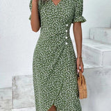 Meredith - Floral V Neck Dress — view 4
