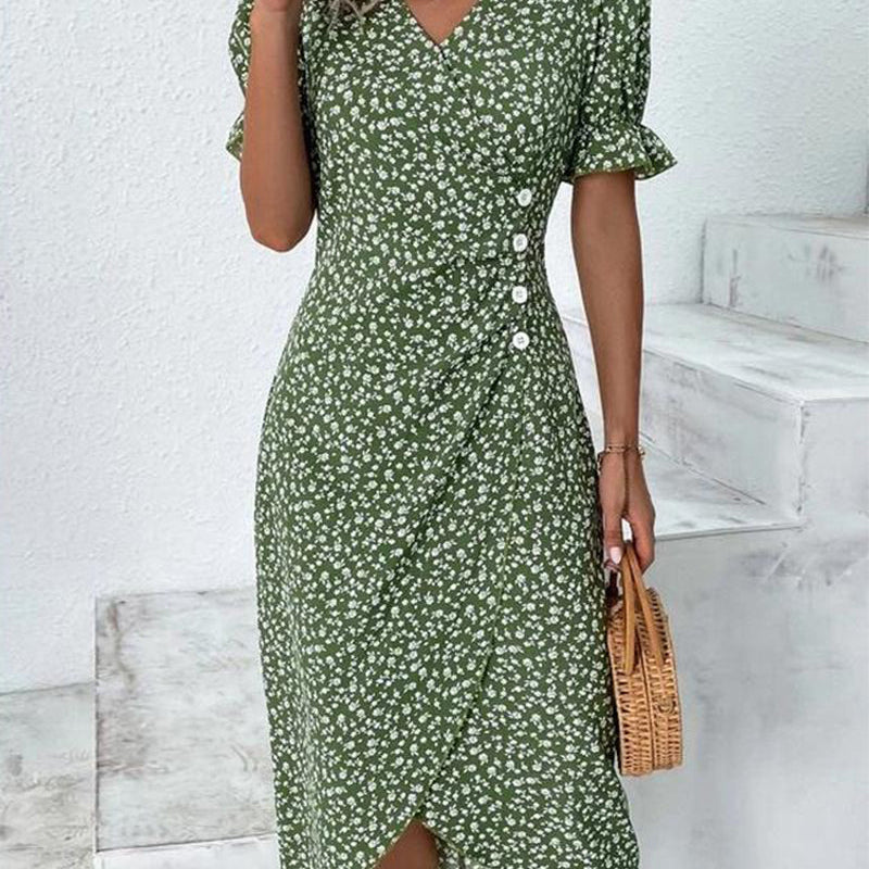 Meredith - Floral V Neck Dress — view 4