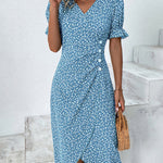 Meredith - Floral V Neck Dress — view 5