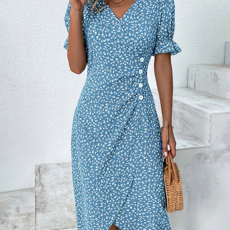 Meredith - Floral V Neck Dress — view 5