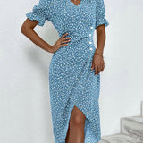 Meredith - Floral V Neck Dress — view 6