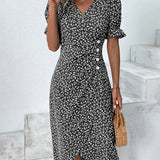 Meredith - Floral V Neck Dress — view 11