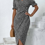 Meredith - Floral V Neck Dress — view 12